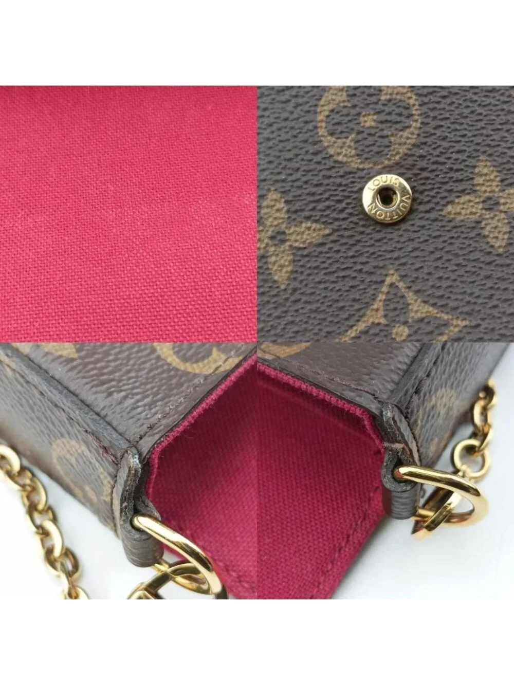 Louis Vuitton Pochette Felicie Monogram Brown Canvas Shoulder Bag